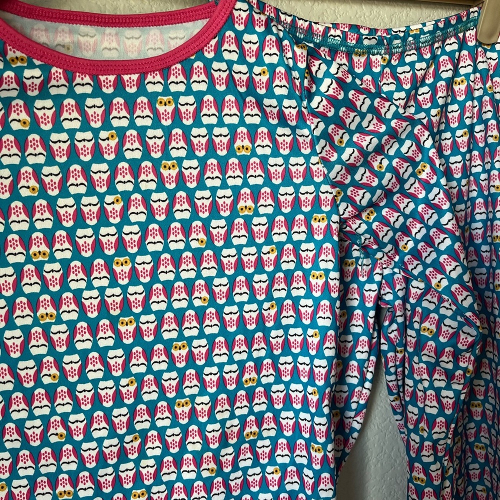 Cuddl Duds Girls Thermal Underwear Set Owls - Picture 2 of 6